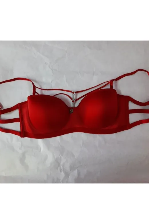 Le Jardin TYC00578654482 Le Jardın 7014 Balenli Taşlı Şeritli Basic Cup 90 Kırmızı
