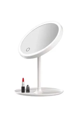 ® LED Işıklı Yuvarlak Makyaj Aynası – Dokunmatik Ayarlanabilir Işık Tonlu,