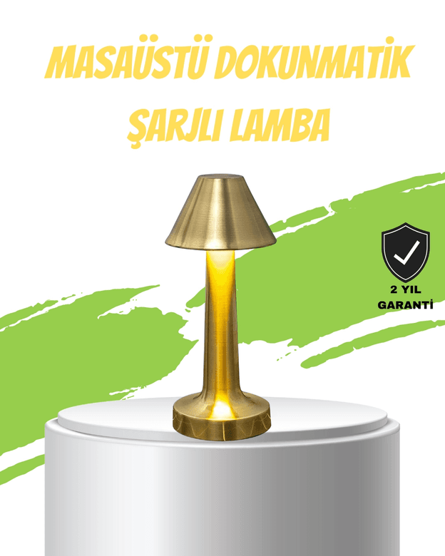 LED Masa Lambası 3 Renk Ayarlı Şarjlı Kablosuz Modern Tasarım