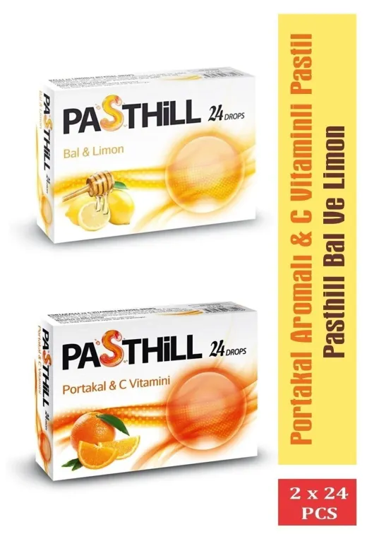 LedaPharma DermoExpressPastil02 Pasthill Bal Ve Limon & Portakal & C Vitamini 24 Adet Boğaz Pastil