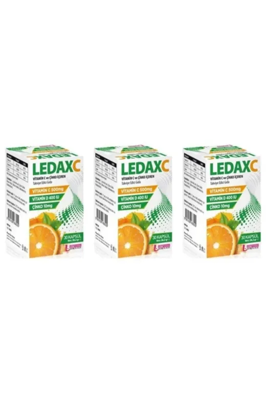 LedaPharma PARKFARMA618 Ledaxc Vitamin C Vitamin D Ve Çinko Içeren 30 Kapsül 3 Adet
