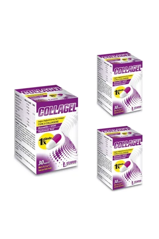 LedaPharma u-LDPHRM_COLLGL30_03 Collagel Kapsül D3 Vitamini Çinko 3Adet