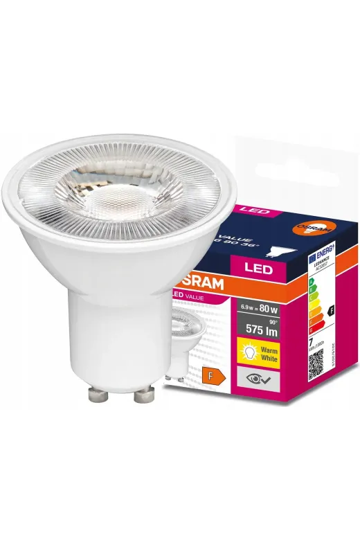 Ledvance 0.1 6.9W = 80W Eşdeğer Gu10 Duylu 3000K Gün Işığı (Açik Sari) 575 Lümen Led Spot Ampul
