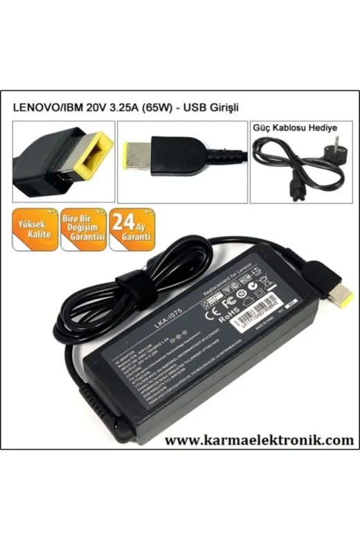 LENOVO NA-KR60820,.,-,AD192 Thinkcentre Twins2 E63Z Notebook Adaptör ( 20V 3.25 65W )