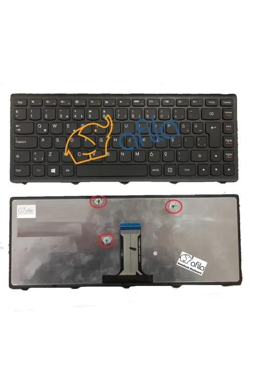 LENOVO NK-KR30387S.Y,X,.1 Flex 14 T5E1-Tur, G400S, S410P, Z410 Notebook Klavyesi - (Siyah Tr)