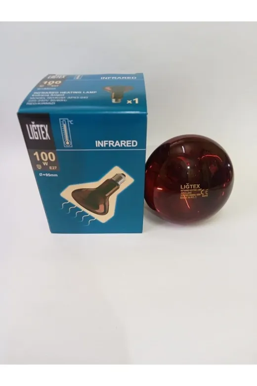 Ligtex KRHLILIKL100WA Kırmızı Infrared Lamba Isıtıcı 100W, Sıcaklık Ve Konfor Sağlar
