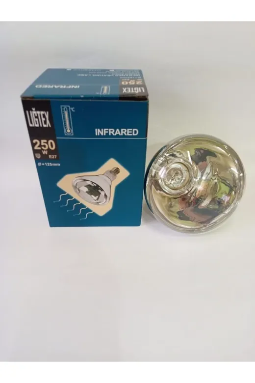 Ligtex KRHLİŞIL250WKI İnfrared Şeffaf Isıtıcı Lamba 250 Watt Kümes Isıtıcı Ampül
