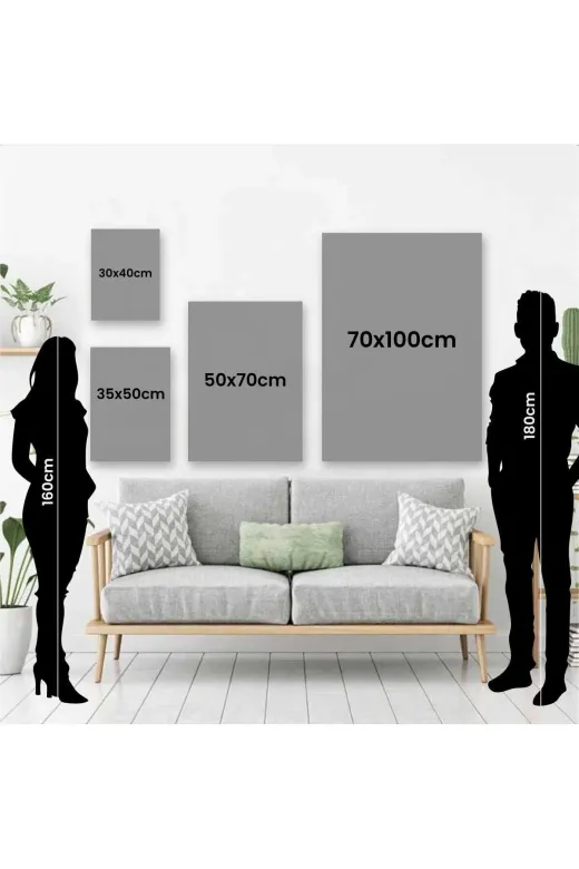 Limitless Design LESblok-eucuz458 Dekoratif Soyut Çiçek Ve Kuşlar Sürreal Kanvas Duvar Tablosu