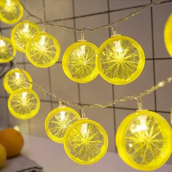 Limon Renkli 10'lu Led Işık 2 Metre Pilli Dekorasyon