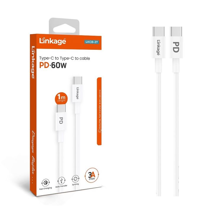 Linkage Lkcb-27 Type-C To Type-C 3A 1Mt  60W Kablo Pd Şarj Kablosu