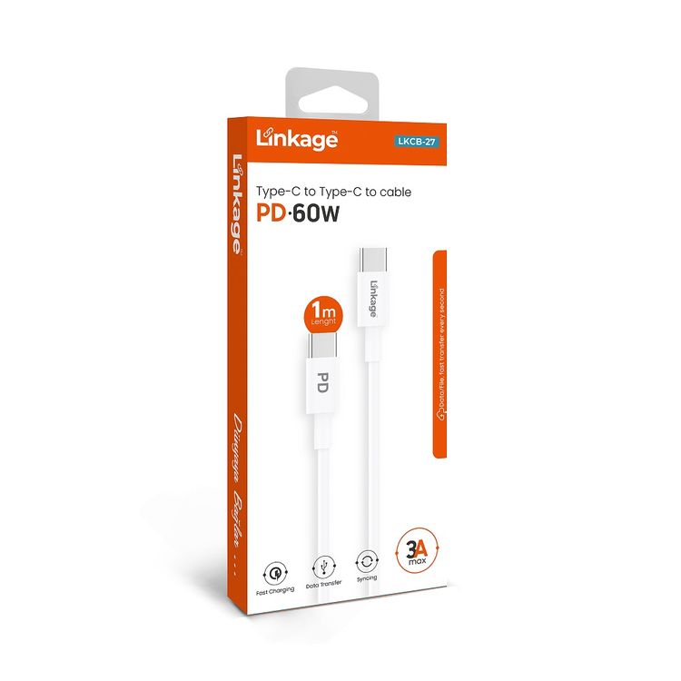Linkage Lkcb-27 Type-C To Type-C 3A 1Mt  60W Kablo Pd Şarj Kablosu