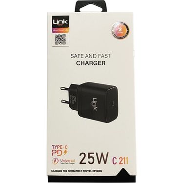 Linktech C211 25W Pd Type-C Çıkışlı Şarj Adaptörü