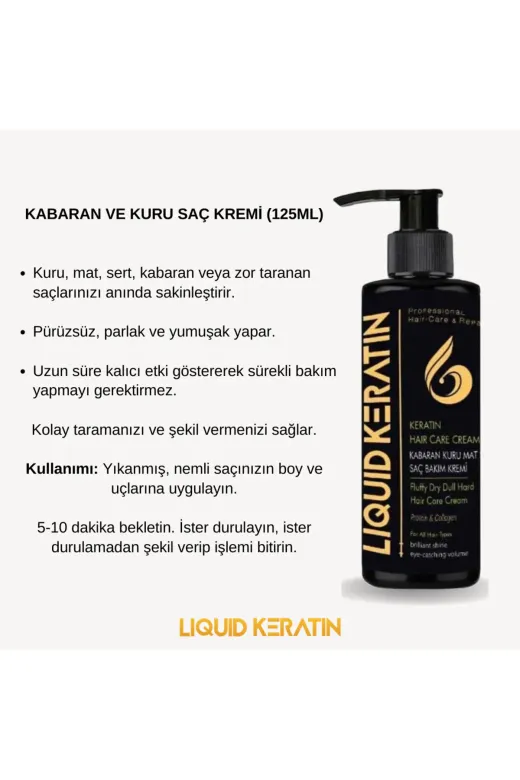 Liquid Keratin #000428 Kabaran Saç Keratin Bakım Seti (4'lü)