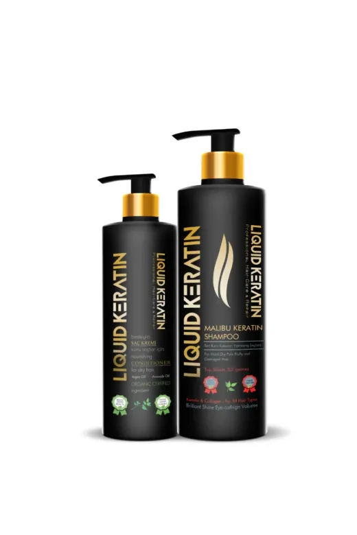 Liquid Keratin KR100-X1-YHB Yıpranmış Cansız Güçsüz Kuru Saçlara (Dökülme Yipranma) Günlük Saç Bakım Seti
