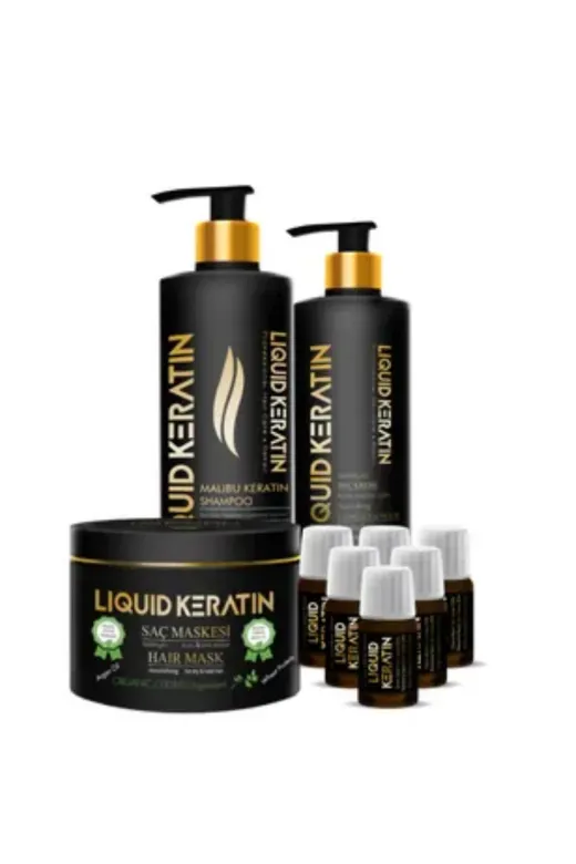 Liquid Keratin KRS3800-YHB Onarıcı Saç Botoksu No 2 - Yıpranan Yanan Kopan Kırılan Saçlara Keratin Bakım Seti