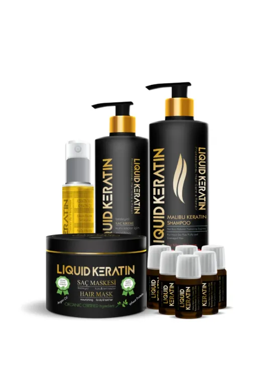 Liquid Keratin KRS8881-1-YHB Keratin Yağlı Saç Botoksu No 2 (Onarım + Yoğun Nem) Keratin Bakım Seti - Yanan Yıpranan Kuru Saçlara