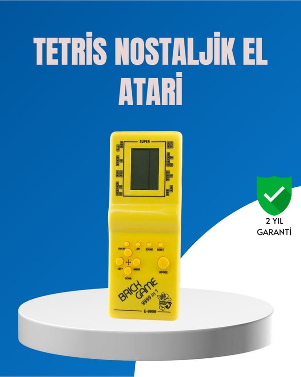 Lisinya TRİTHLTUCZZZTETRİS-4-BLNCCC Mini Tetris El Aterisi Taşınabilir Retro Oyun Konsolu, Pil İle Çalışan Klasik Model -