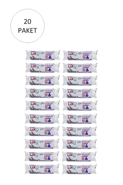 Lixo RT-RYL-HMR10960 J-650 Jumbo Boy Çöp Torbası 80 X 110 Cm 10 Lu Rulo X 20 Paket = 200 Adet (Siyah)