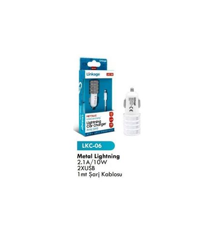 LKC-06v Linkage Lkc-06 Metal Lightninig 2,1A /10W 2Xusb 1Mt Şarj Aleti