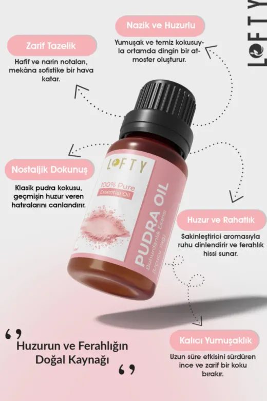 Lofty LoftyB10ML1 Pudra Uçucu Yağ Buhurdanlık Esansı Oda Kokusu Uçucu Esansiyel Yağ Buhur Yağı 10Ml