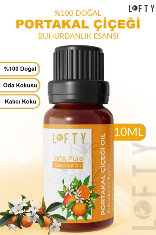 Lofty LoftyB10ML119 Portakal Çiçeği Uçucu Yağ Buhurdanlık Esansı Oda Kokusu Uçucu Esansiyel Yağ Buhur Yağı 10Ml