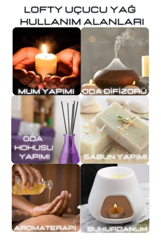 Lofty LoftyB10ML30 10'lu Set Uçucu Yağ Buhurdanlık Esansı Oda Kokusu Esansiyel Buhur Yağı 10 Ml