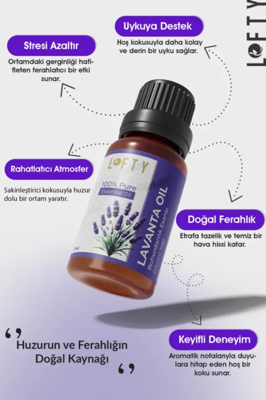 Lofty LoftyB10ML5 Lavanta Uçucu Yağ Buhurdanlık Esansı Oda Kokusu Uçucu Esansiyel Yağ Buhur Yağı 10Ml