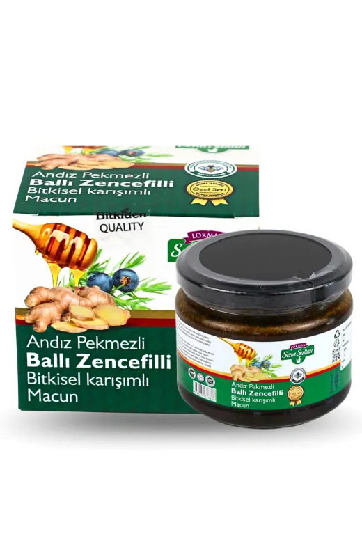 Lokman Sena Sultan 00053 Glikozsuz Andız Pekmezli Ballı Zencefilli Bitkisel Karışımlı Macun 350 Gr