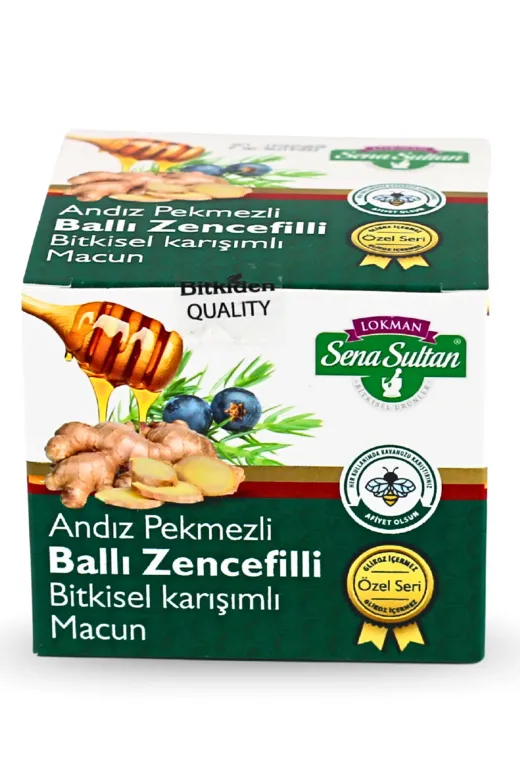 Lokman Sena Sultan 00053 Glikozsuz Andız Pekmezli Ballı Zencefilli Bitkisel Karışımlı Macun 350 Gr