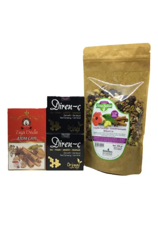 Lokman Sena Sultan M02372524 Bağışıklık Sistemi Güçlendirici Direnç Macun 350 Gr 2 Adet + Atom Çayı 170 Gr + Kış Çayı 200 Gr.
