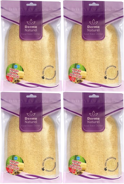Loofah Kabak Havlu Banyo Eldiveni (15*24CM) MS-11 (4 Lü Set)