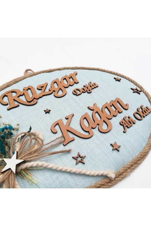 Lora Davet Bebek Kapı Süsü, Hastane Kapı Süsü, Duvar Süsü, Bebek Çelengi (1 Adet) Mavi - 36224