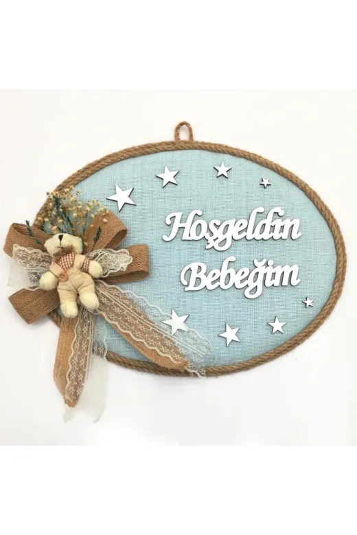 Lora Davet Erkek Bebek Kapı Süsü, Hastane Kapı Süsü, Duvar Süsü (1 Adet) Mavi - 36208