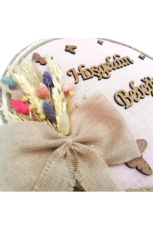 Lora Davet Kız Bebek Kapı Süsü, Hastane Kapı Süsü, Duvar Süsü (1 Adet) Pembe - 36113