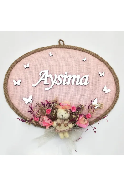Lora Davet Kız Bebek Kapı Süsü, Hastane Kapı Süsü, Duvar Süsü (1 Adet) Pembe - 36203