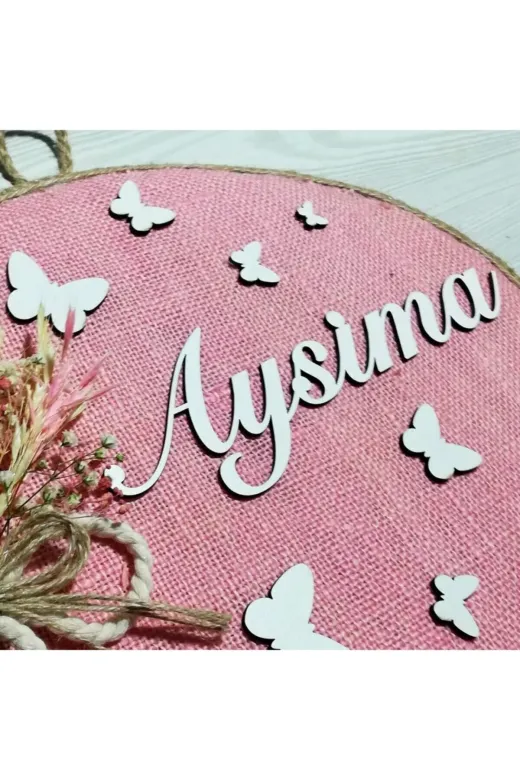 Lora Davet Kız Bebek Kapı Süsü, Hastane Kapı Süsü, Duvar Süsü (1 Adet) Pembe - 36211