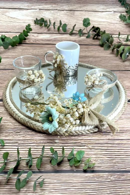 Lora Davet Söz Nişan Damat Kahve Tepsisi (1 Adet) Mavi 53232