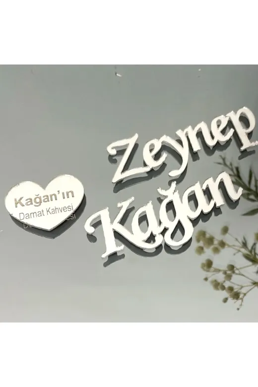 Lora Davet Söz Nişan Tepsisi Isimlik (1 Adet) Gümüş 51720