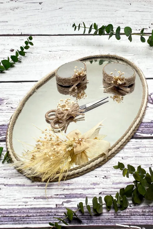 Lora Davet Söz Nişan Yüzük Tepsisi (1 Adet) Naturel 53091