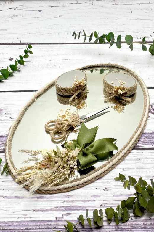 Lora Davet Söz Nişan Yüzük Tepsisi (1 Adet) Naturel 53094