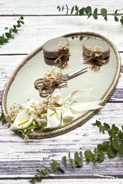 Lora Davet Söz Nişan Yüzük Tepsisi (1 Adet) Naturel 53096