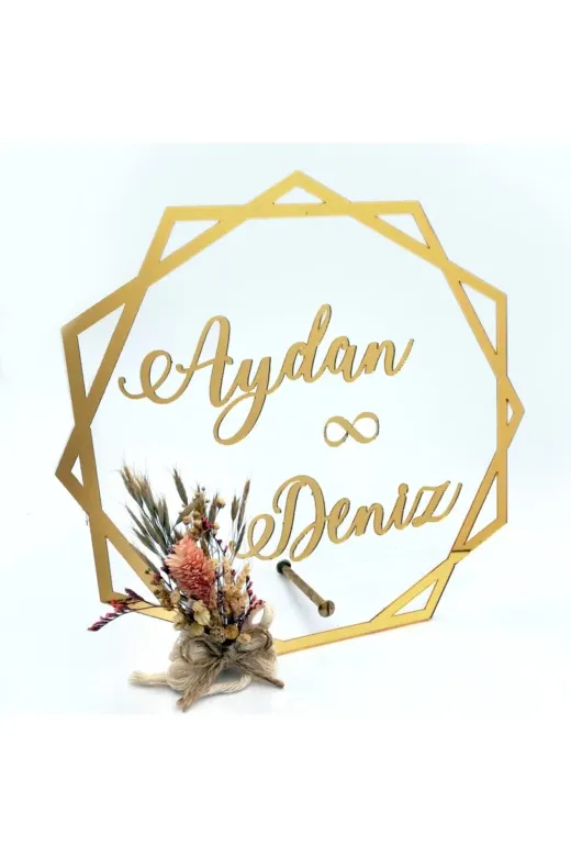 Lora Davet TYC00229280089 Altıgen Pleksi Ayna Isimlik - Altın 51715
