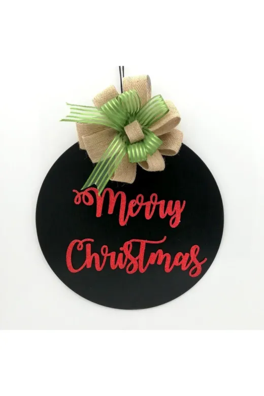 Lora Davet Yılbaşı Süsleri Marry Christmas Kapı Süsü 1 Adet Siyah - 16170
