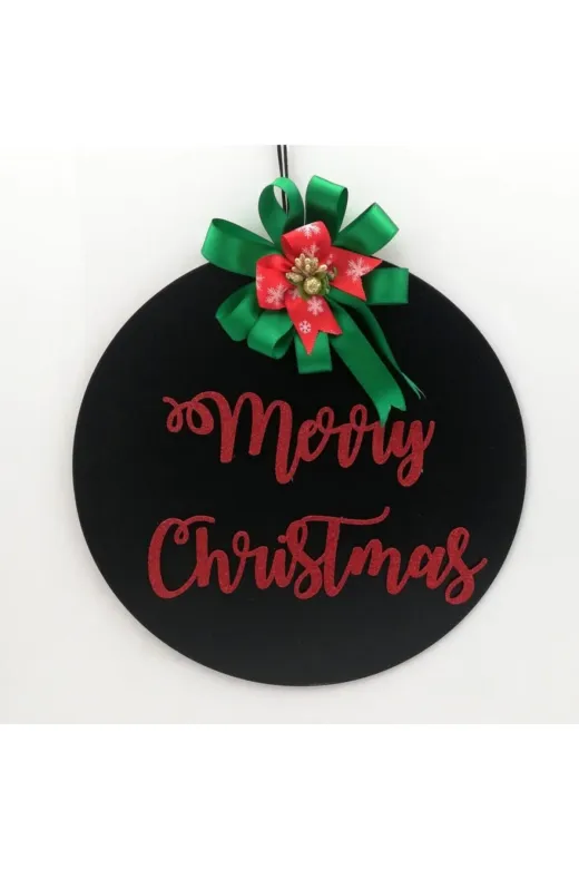 Lora Davet Yılbaşı Süsleri Marry Christmas Kapı Süsü - Siyah 16165