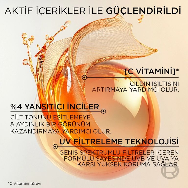 Loreal Paris 10218070 Revitalift Clinical C Vitamini İçeren Renkli Işıltılı Spf30 Nemlendirici Yüz Güneş Kremi 40 Ml