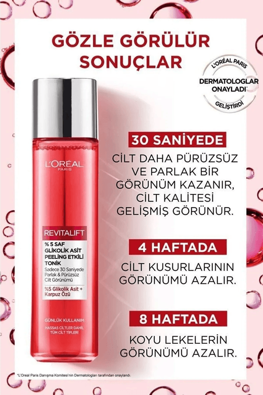 Loreal Paris 18092022 L'oreal Paris Loreall Paris Revitalift %5 Saf Glikolik Asit Peeling Etkili Tonik 180Ml