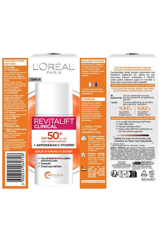 Loreal Paris BiWQoL79ED L’Oréal Paris 2'li Revitalift Clinical Spf 50+ Günlük Yüksek Uv Korumalı Yüz Güneş Kremi (2 X 50 Ml)