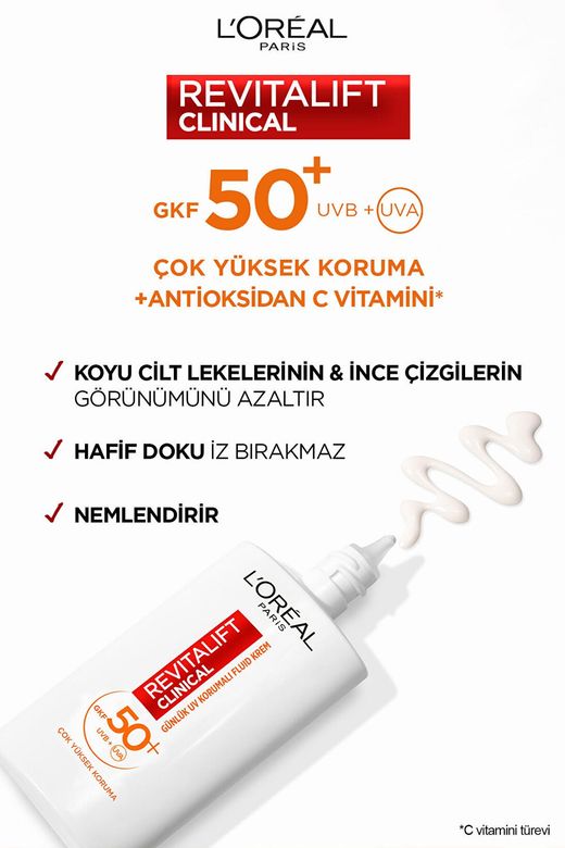 Loreal Paris BiWQoL79ED L’Oréal Paris 2'li Revitalift Clinical Spf 50+ Günlük Yüksek Uv Korumalı Yüz Güneş Kremi (2 X 50 Ml)