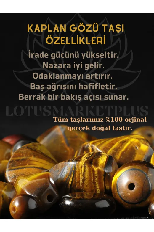 Lotus Doğaltaş Bileklik-2 Kaplan Gözü Doğal Taş Bileklik