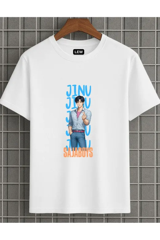 lovver junn1 Sajaboys Kpop Jınu Karekter Tasarımlı Premium Baskılı Pamuklu Tişört